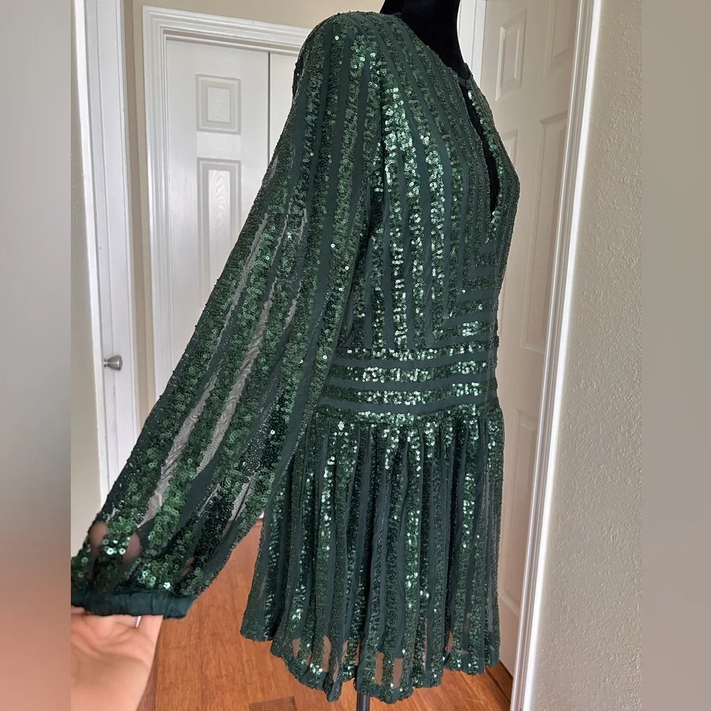 Anthropologie Sequined Open-Back Mini Dress - Picture 5 of 12